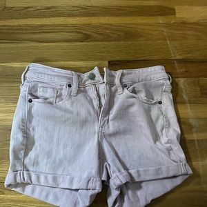 light pink high waisted shorts